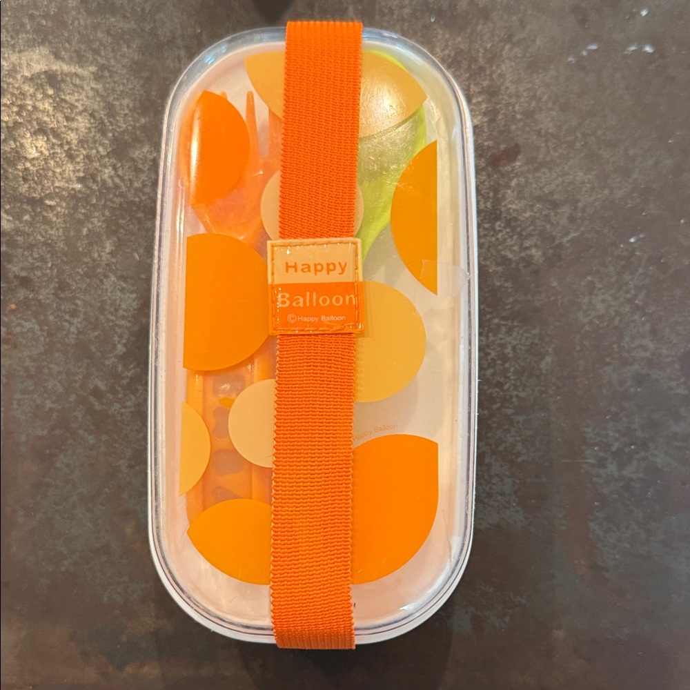 Orange and Yellow Happy Balloon Lunch Box/snack container/bento box